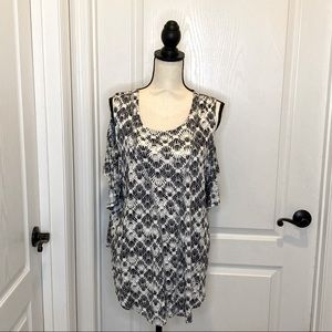 Free People Cold Shoulder Short Sleeve Top